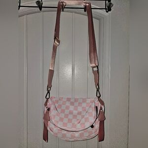 Pink Checkered Women's Bag Set